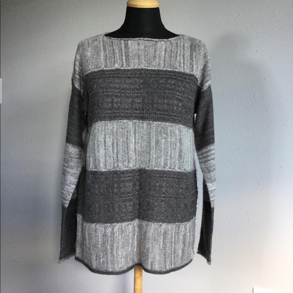 Gray striped sweater